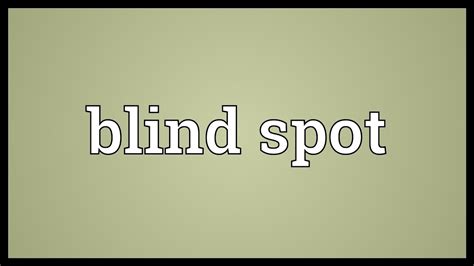 blindspot meaning in english